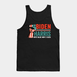 Biden Harris Justice Fist American Flag Vote Blue 2020 Meme T-Shirt Tank Top